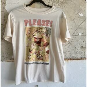 Smokey Bear T Shirt Retro Graphic Tee Unisex M Only You Can Prevent Wildfires